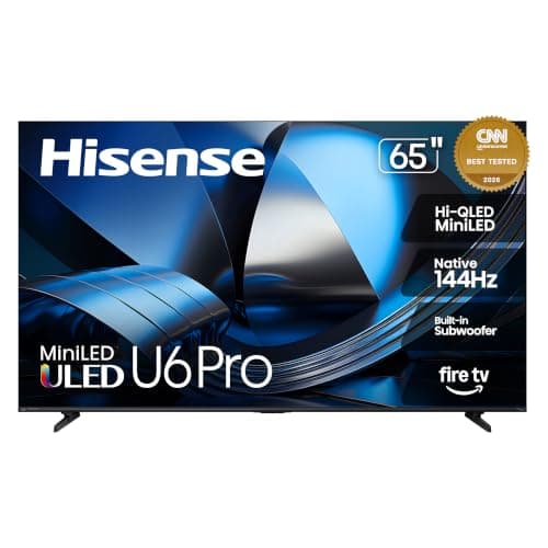 Hisense 65" U6 Pro Series Mini‑LED ULED 4K UHD HDR Gaming AI Smart Fire TV (65U6SF Pro, 2026 New) - Hi-QLED, Native 144Hz, Motion Rate 480, Dolby Vision IQ · Atmos, HDR10+, Glare-Free, Alexa+